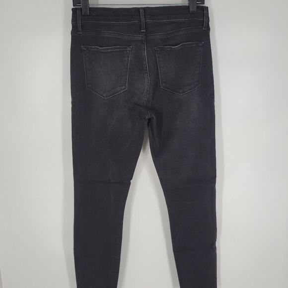 Frame Black Condor Raw Hem Le High Skinny Jeans 28 - Picture 6 of 9